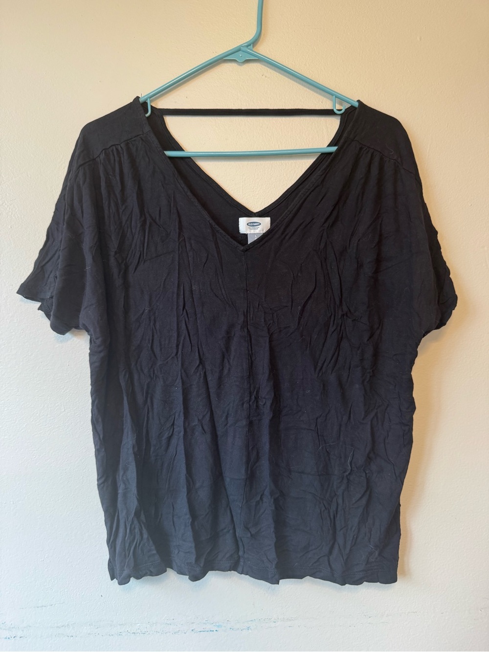 Old Navy Black V-Neck Short Sleeve Tee